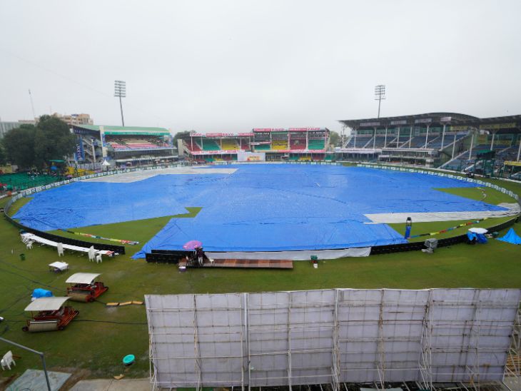 The ground of Green Park Stadium has been completely covered.