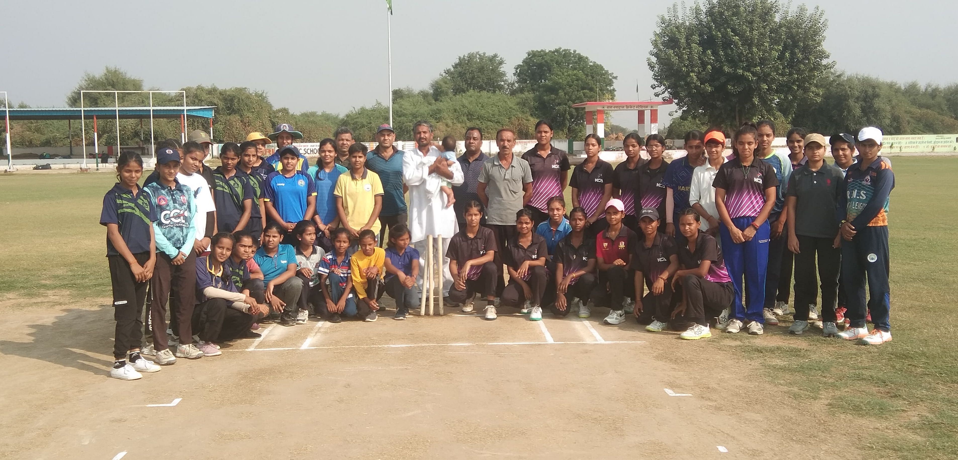 Photo number:70-With players in the women's cricket competition organized in village Paldi Panihara.