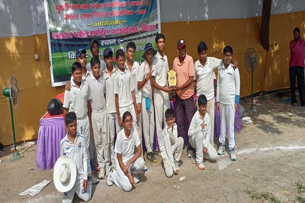 School of Cricket in the final of Dr. Parmeshwar Dayal Memorial School Cricket Tournament