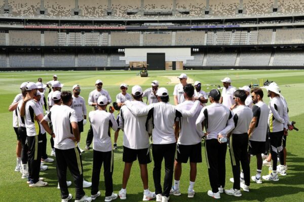 Indian Cricket Team during practice session at Perth.