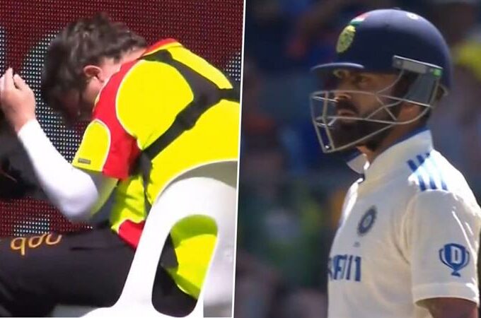 Australia vs India: Security guard injured by Virat Kohli's six in Perth, watch video