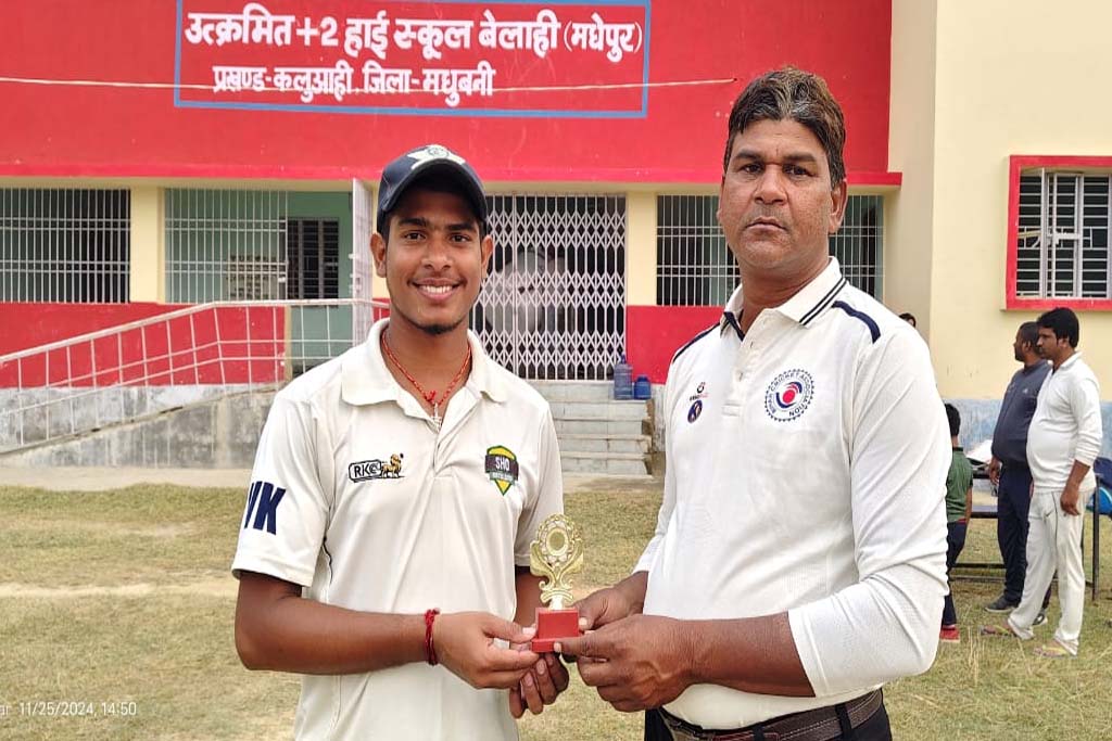 Vijay shines in Diamond Red Club's victory in Madhubani District Cricket League -