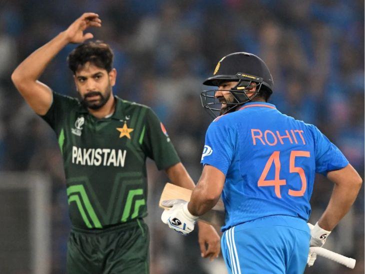 This photo of the India-Pakistan match is from the 2023 ODI World Cup. This match was played at Narendra Modi Stadium in Ahmedabad. - Dainik Bhaskar