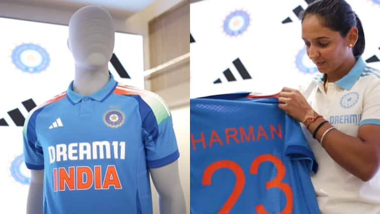 Team India New ODI Jersey unveiled Captain Harmanpreet Kaur Jay Shah BCCI Headquarters Team India New Jersey: BCCI ने टीम इंडिया की नई वनडे जर्सी से उठाया पर्दा, जानें इसके सबसे बड़ी खासियत