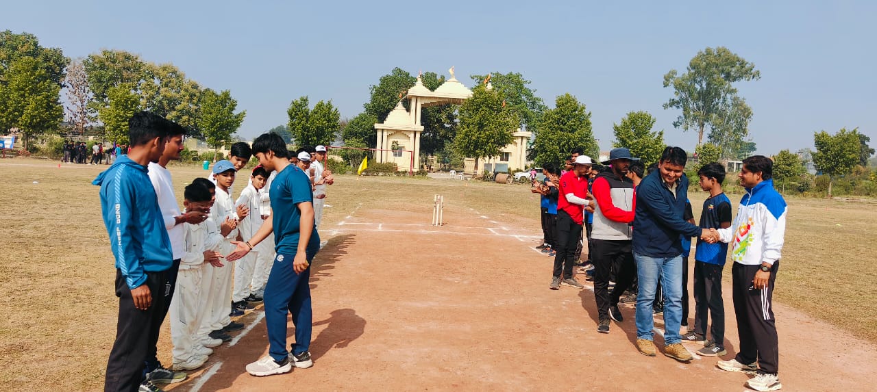 Officials cheering the teams before the match.