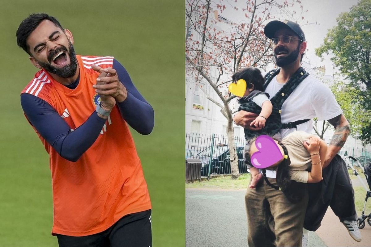 Virat Kohli: After the defeat in the Test series, Virat was seen with his two children, Anushka shared the post hiding her face. indias-test-series-loss-anushka-sharma-shares-picture-of-hubby-virat-and-kids vamika akay kohli