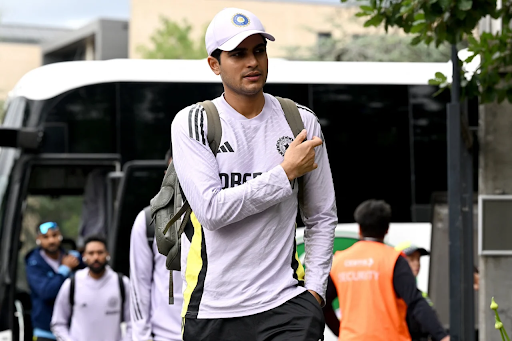 Arriving at Shubman Gill Stadium.