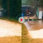 Water Blast While playing cricket batter shot a water tank and it exploded video goes viral क्रिकेट खेलते हुए खिलाड़ी ने मारा ऐसा शॉट के हो गया ब्लास्ट, वायरल हो रहा वीडियो