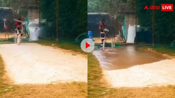 Water Blast While playing cricket batter shot a water tank and it exploded video goes viral क्रिकेट खेलते हुए खिलाड़ी ने मारा ऐसा शॉट के हो गया ब्लास्ट, वायरल हो रहा वीडियो